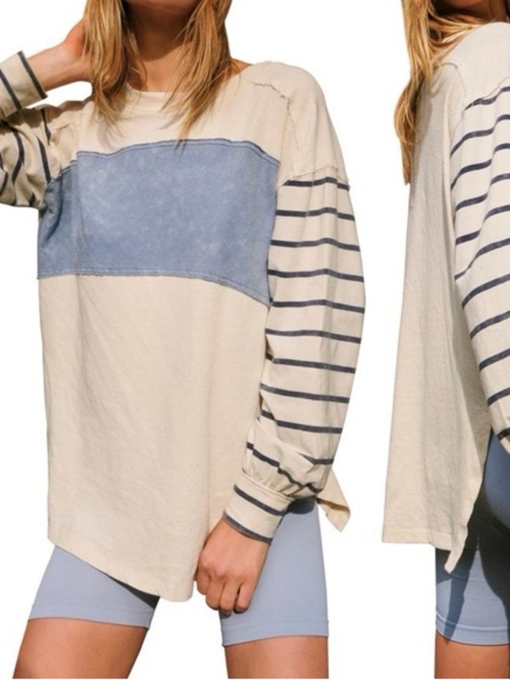 Free People We The Free Blue Striped Top